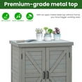 thumbnail image 2 of LDB_BUILDING 31.5in. W x 36in. H Outdoor Storage Cabinet & Potting Bench Table with Metal Top, Wooden Patio Furniture, Garden Workstation, 2 of 6