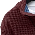 thumbnail image 7 of TOUMENY Men Sweater Long Sleeve Casual Half Zip Mock Neck Fleece Knit Pullover Solid Winter Warm Slim Fit Fashion Tops Wine M, 7 of 7