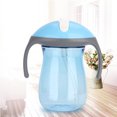 thumbnail image 4 of Botella de agua portátil yuxing 270 ml con asas dobles y pajita azul, 4 of 5