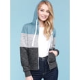 thumbnail image 3 of Made by Johnny Women's Casual Color Block Zip Up Hoodie Sweater XXL DUSTY_BLUE, 3 of 5