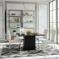 thumbnail image 4 of FurniFact Square Counter Height Dining Table, Black Wood Pedestal Base, Kitchen, 4 of 4