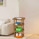 thumbnail image 5 of Mesa auxiliar de sofá estilo crema, mesa de centro pequeña para sala de estar, mesa de almacenamiento móvil de piso a techo, estante de nube de cuatro hojas, 5 of 5
