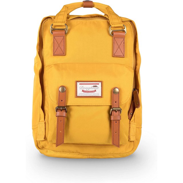 Macaron 16L Escuela de Viaje Señoras Universitarias Mochila Ligera Informal Amarillo