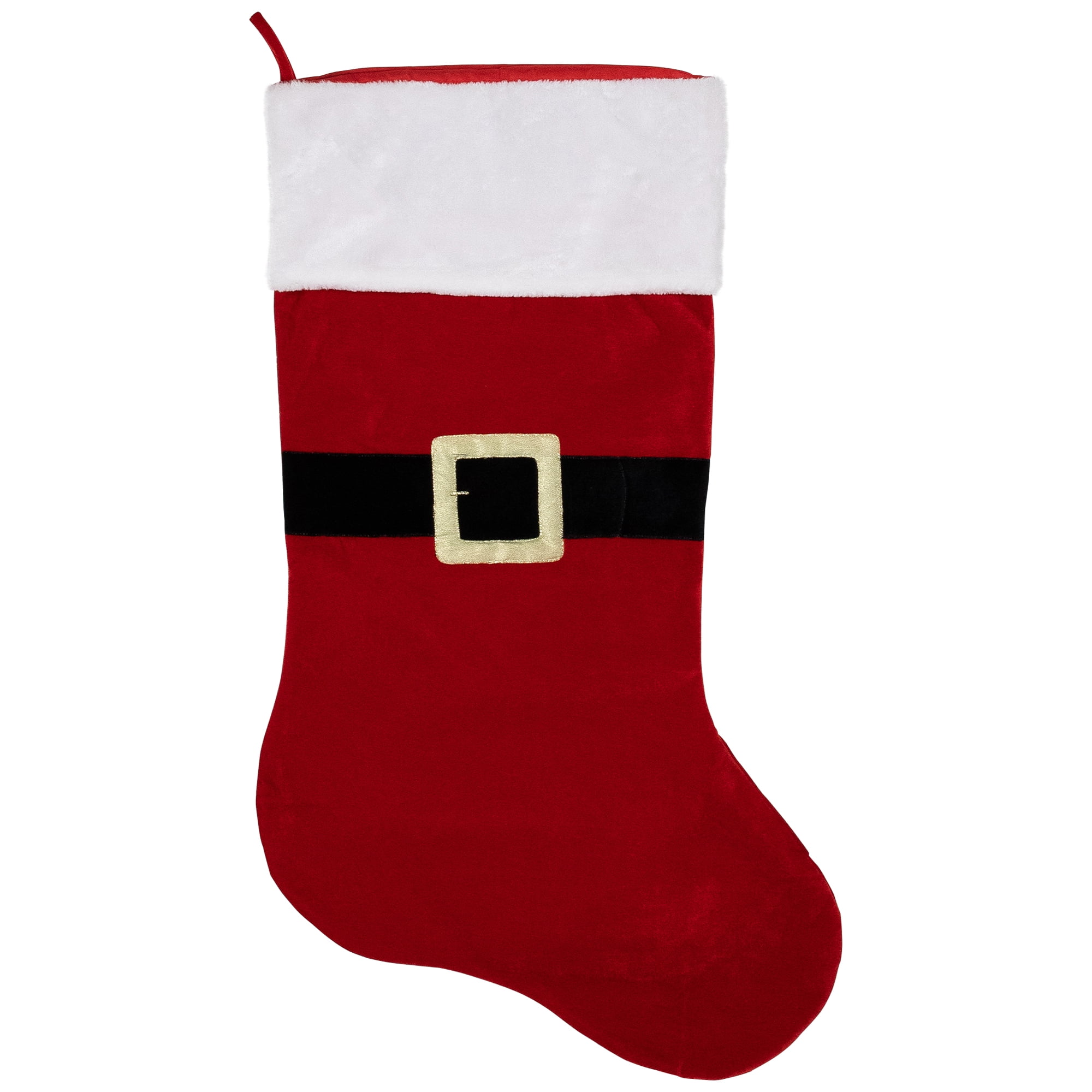 Northlight Velveteen Santa Claus Belt Buckle Commercial Christmas Stocking 48 Red and White Walmart