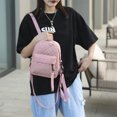 thumbnail image 3 of Sywqhk Bolso De Mensajero Con Patrón De Celosía Retro Para Mujer Mochila Pequeña De Color Puro (Rosa) Sywqhk Para estrenar, 3 of 9