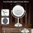 thumbnail image 6 of 8.5-inch large illuminated makeup mirror with 1x/10x true HD magnification, dimmable light, and 360° rotating seamless dressing mirror., 6 of 9