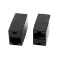 thumbnail image 2 of Unique Bargains 2 Pcs Adaptateur de Câble Séparateur Réseau RJ45 CAT5 Noir, 2 of 2