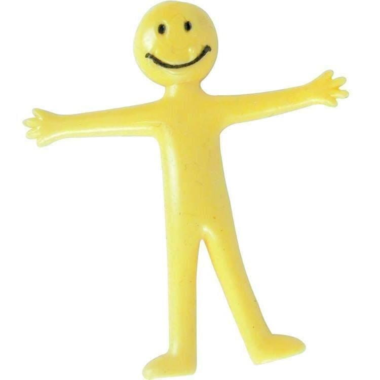 12 Stretchy Smiley Men Yellow Toys Party Bags Fillers Goody Bag Lucky Dip Fun by Playwrite