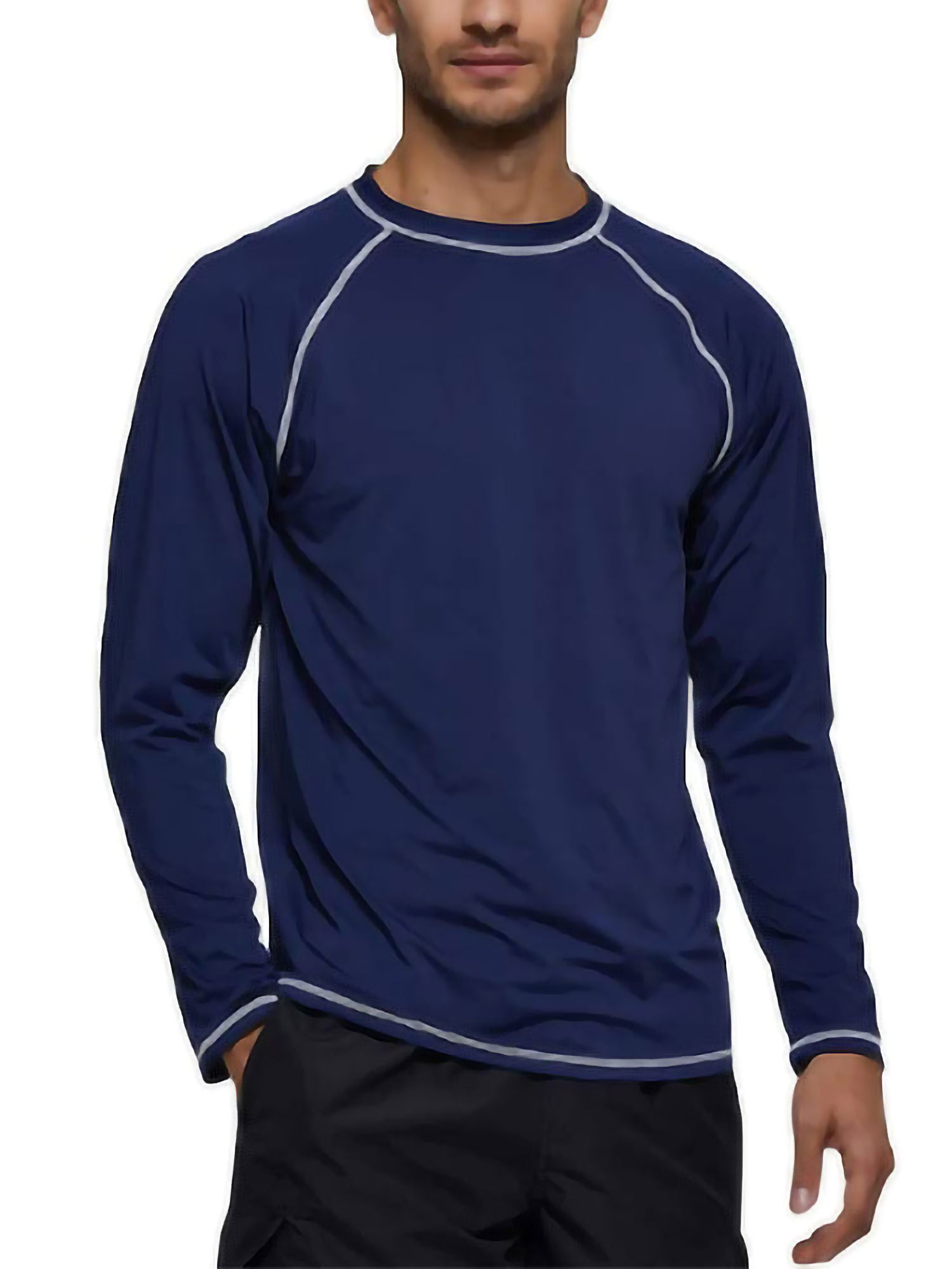 UKAP Summer Men's Swim Shirts Long Sleeve Wave Rash Guard, up to Size