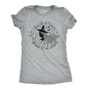 Womens Soul Of A Witch Heart Of A Hippie Tshirt Funny Halloween Tee (Heather Grey) - XXL