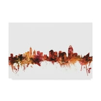 Trademark Fine Art 'Cincinnati Ohio Skyline Red' Canvas Art by Michael Tompsett