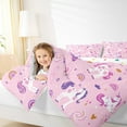thumbnail image 4 of Manfei Cartoon Unicorn Bedding Comforter Set,Magic Animal Twin Comforter Sets,Rainbow Fireworks Bedding Set For Girl,Ultra Soft Home Decor Reversible,2pcs, 4 of 8