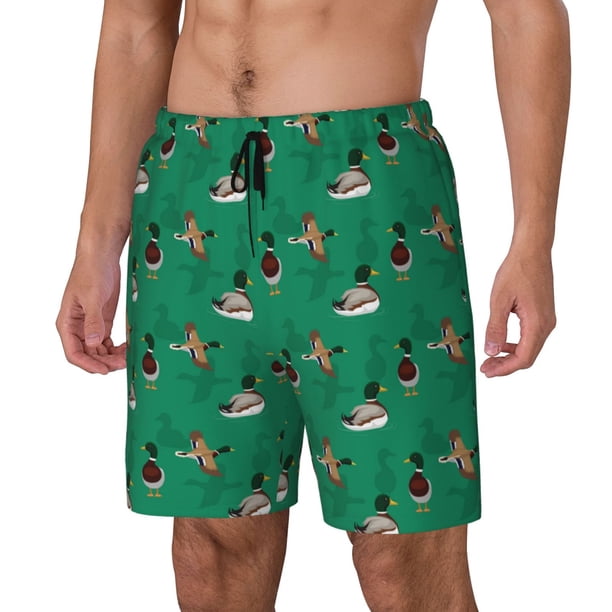 Balery Duck Mallard Flying Pose Bañador para hombre, shorts de playa de secado rápido con entrepierna y forro de compresión-XX-Large
