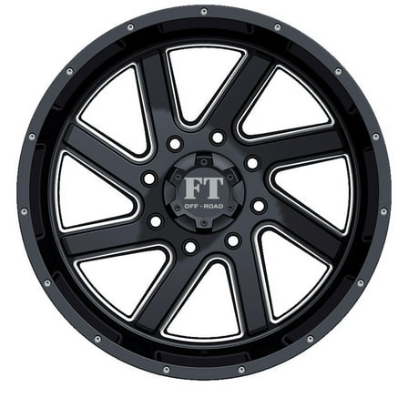 20X10 8-165 OFF ROAD FT-1 Gloss Black/Milled Wheel -24/130.1