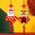 thumbnail image 2 of UDIYO 2023 Year Ornament Chinese Knot Tassel DIY Material Handcraft Decoration Non woven Fabric Chinese New Year Fu Character Pendant Children Handmade Gift, 2 of 7