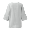 thumbnail image 6 of ManxiVoo Women's Square Neck 3/4 Sleeve Top Breathable Cotton Blend Solid Color Casual Shirt Relaxed Fit Modern Tops XL Size White, 6 of 6