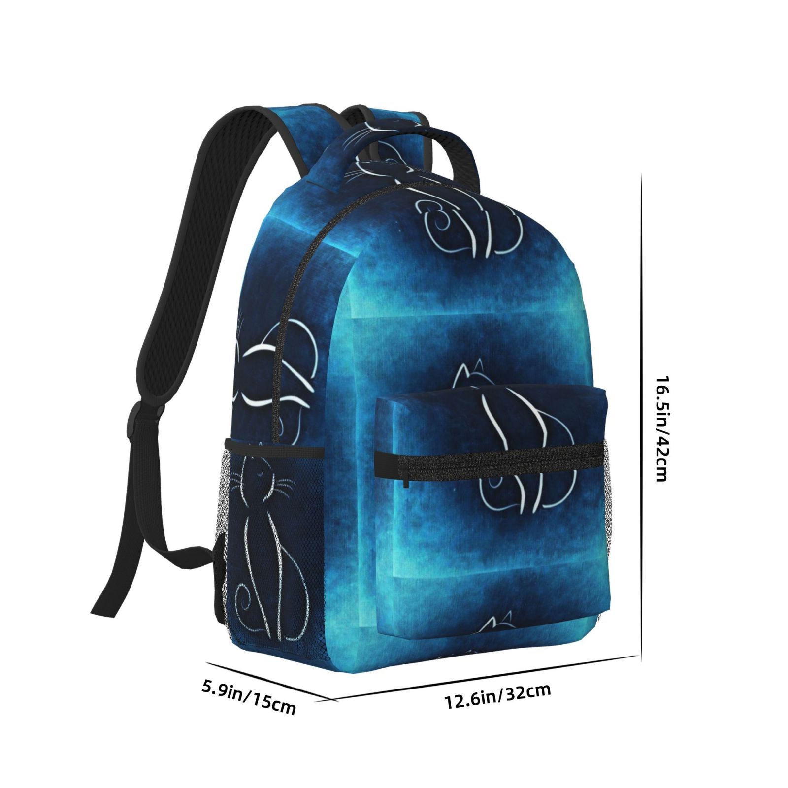 Xecao Cat Sketch Travel Backpack: A spacious, stylish computer backpack ideal for men and women, perfect for college, school, or daily travels