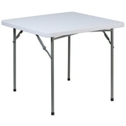 Flash Furniture 2.81-Foot Square Granite White Plastic Folding Table