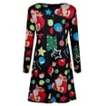 thumbnail image 5 of Gvmfive Women Christmas Long Sleeve Round Neck A Line Party Holidays Dress, 5 of 6