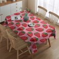 thumbnail image 2 of Red Strawberry Plants Pink Pattern Rectangle Tablecloth 60"x84",Waterproof Polyester Rectangle Table Cloth, Wipeable Spillproof Polyester Tablecloth for Dining, Camping, Indoor and Outdoor, 2 of 5