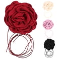 thumbnail image 1 of 4 Uds. Collar de tela con rosas, gargantilla de flores de tela, gargantilla con rosas florales, cadena para el cuello, 1 of 5