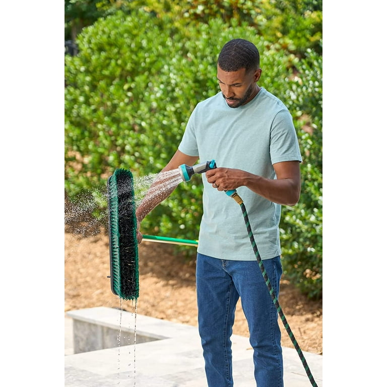 Quickie Bulldozer Multi-Surface Push Broom 18 inch, Green, Steel