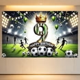 thumbnail image 3 of 9th Birthday Theme Banner with Stadium Background Green Gold 9 Polyester Photo for Party, 3 of 3