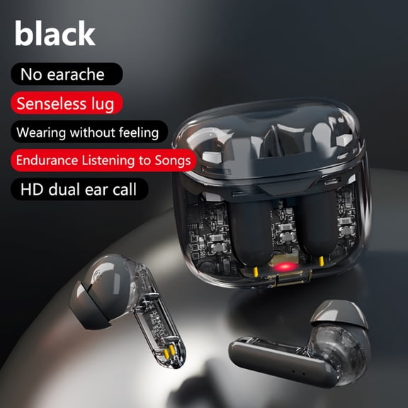 VALSEEL Headphones Wireless Bluetooth, Bluetooth Headset Transparent Machine Compartment Wireless Two-ear Low-latency Game Headset, Gaming Headphones