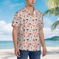 thumbnail image 3 of Balery Paris Camisas hawaianas de manga corta para hombre, camisas playeras de corte holgado, camisas de vacaciones con botones,Large, 3 of 7