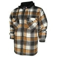 thumbnail image 3 of Men's Hoodie Heavy Plaid Fleece Full Zip Up Long Sleeve Warm Hooded Jacket, Grey/Charcoal/Black, M, 3 of 4