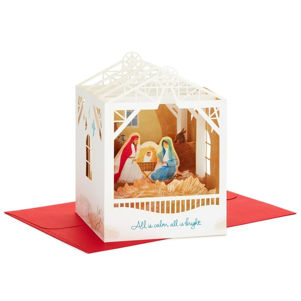 Hallmark Paper Wonder Displayable Religious Pop Up Christmas Card
