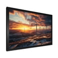 thumbnail image 2 of Designart "Mountain Sunset Wind Turbines View V" Architecture Framed Wall Art Decor - Industrial Yellow Wind Turbines Bedroom Framed Canvas Wall Art, 2 of 6