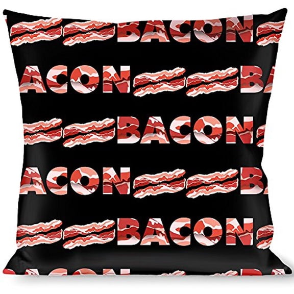 Buckle-Down Throw Pillow - Bacon w Text1
