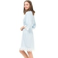 thumbnail image 3 of MR & Mrs Right Kimono Robes for Woman Cotton Bride and Bridesmaid Robes,Wedding Party-Light Blue Color, 3 of 4