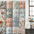 thumbnail image 3 of Elegant Spring Floral Waterproof Fabric Shower Curtain,Summer Botanical Plaid Farmhouse Waterproof Fabric Shower Curtain for Bathroom Curtains Bathtubs Shower Curtains with 12 Hooks Stall 48x72in, 3 of 8