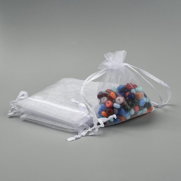 Organza Gift Bags with Drawstring Wedding Party Christmas Favor Gift Bags Organza Pouches for Potpourri White 10x8cm