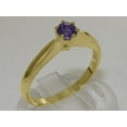 thumbnail image 2 of LBG British Made 10k Yellow Gold Natural Amethyst Womens Engagement Ring - 33 size options - Size 10, 2 of 7