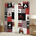 thumbnail image 2 of Manfei Cartoon Tractor Black Out Curtains,Rustic Farmhouse Cabin Curtains Pack of 2 (42x63 Each),Red White Black Patchwork Plaid Bedroom Curtains For Boys,Super Cozy Room Decor, 2 of 6
