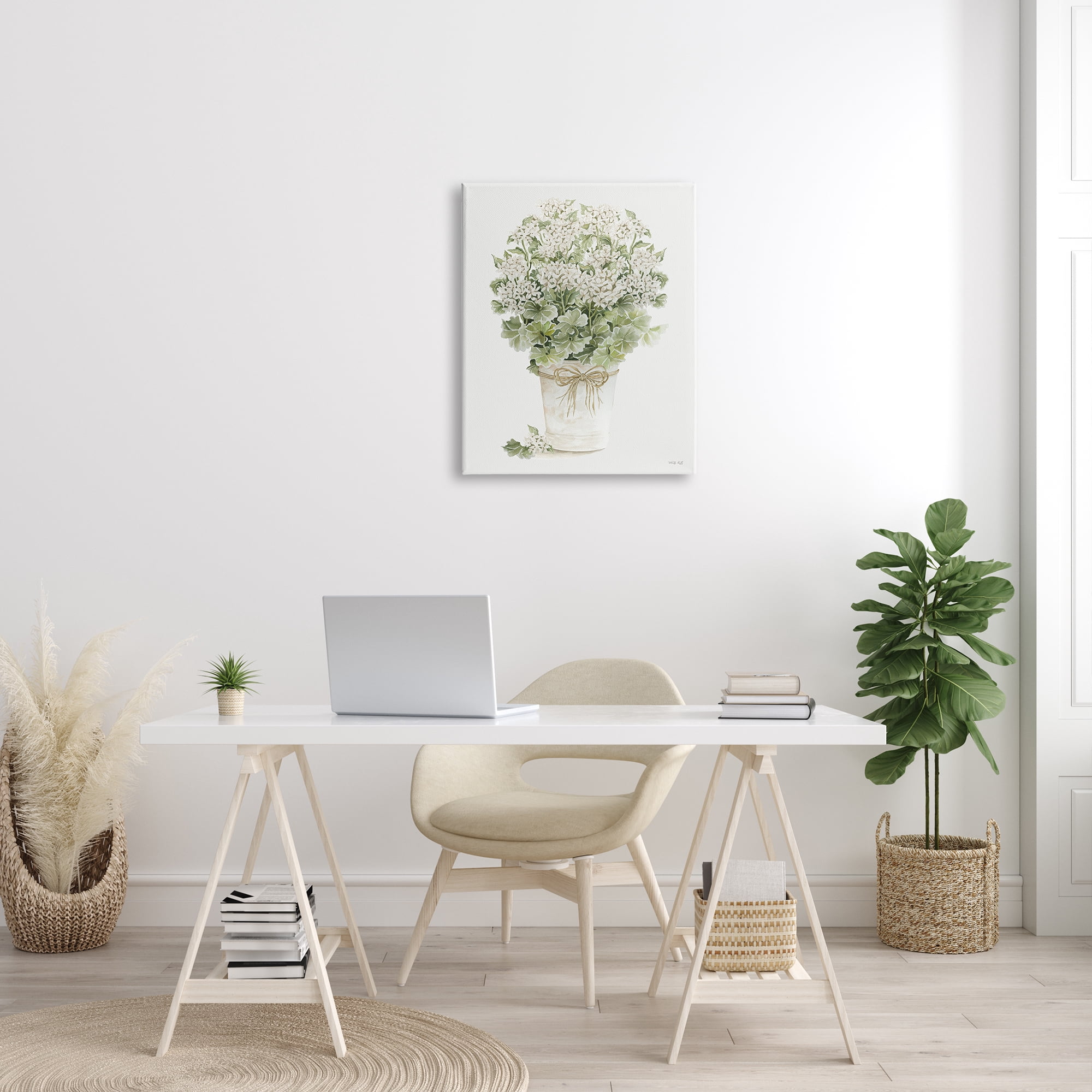 Stupell Industries Round Flower Bouquet Small White Dainty Petals Painting Gallery Wrapped Canvas Print Wall Art, Design by Cindy Jacobs