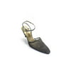 Pre-owned|Yves Saint Laurent Womens Mesh Metallic Leather Sling Back Heels Gray Size 7.5
