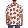 thumbnail image 3 of Uemuo Strawberries Pattern Cotton Linen Short Sleeve Shirts,Casual Lightweight Button Down Shirts,Vacation Beach Summer Tops-XX-Large, 3 of 7