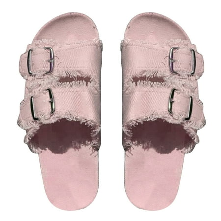

HuacFive 1 Pair Sandals Double Buckle Anti Skid Rubber Women s Comfort EVA Slides Sandals for Outdoor