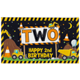 thumbnail image 3 of Construction Themed Two Year Old Happy Birthday Banner Backdrop Decor for Birthday Party Photography Props Background Party Decors, 3 of 6