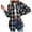 Black, variant on Fall Plaid Shirt Flannel Jackets for Womens Casual Fashion Printed Button up Casual Comfy Long Sleeve Tops