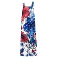 thumbnail image 5 of Iaqnaocc 4th Of July Womens Jumpsuit Loose Fit American Flag Stars Sleeveless Wide Leg Summer One Piece Adjustable Strap Party Freedom Jumpsuits Overalls Blue L, 5 of 6