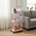 thumbnail image 5 of Lignoak Mini Table Easy Small Apartment Bedside Table Small Table Pink, 5 of 6