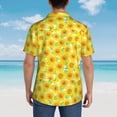 thumbnail image 4 of Pofeuu Sunflowers2 Print Hawaiian Shirt for Men Sleeves Casual Button Down Summer Beach Dress Shirts T-Shirts,3X-Large, 4 of 7