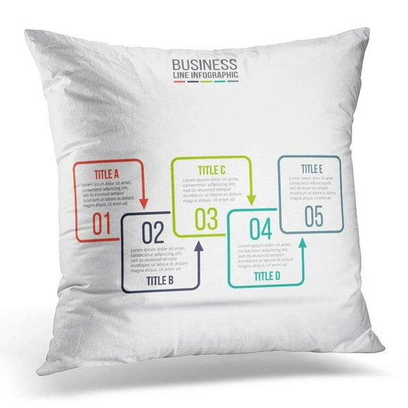 EREHome Thin Line Flat for Infographic for Diagram Graph Presentation and Chart with 5 Options Parts Steps Pillow Case Pillow Cover 20x20 inch