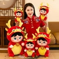 thumbnail image 3 of Penkiiy 2024 Lunar Dragon Stuffed Animal Plush Toy, Chinese Lunar New Year Zodiac Dragon Animal Ornament Mascot Plush Dragon Stuffed Lucky Doll for Spring Festival Gift Home Office Decor, 3 of 3