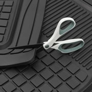 Motor Trend Custom Fit Trim Rubber Car Floor Mats, Premium Deep Dish All-Weather, Heavy Duty Anti-Slip Liners, for Compact SUV Crossover, Black